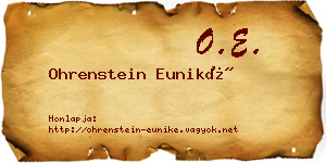 Ohrenstein Euniké névjegykártya